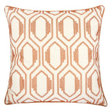 Geometric Embroidered Cotton Throw Pillow