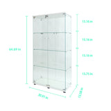 Tempered Glass Display Cabinet with Adjustable Features