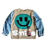 Denim Sweater Top