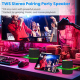 Portable Wireless Speaker Outdoor Party Speaker Mini Waterproof Speaker with 7 RGB Lights Support Calling TWS AUX In MMC Card Input