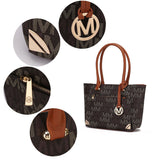 MKF Collection Lady II M Signature Large Tote, Small Tote & Wallet Set, Stylish Womens Handbag M Design by Mia K