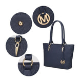 MKF Collection Edelyn embossed M Signature Four PCS Tote Set by Mia k