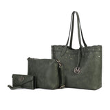 MKF Collection Mariahna 3 PCS Shopper Tote, Cross and Wallet Handbag by Mia K