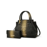 MKF Collection Bently Croc-Embossed Tote Bag & Wallet Set by Mia K
