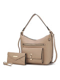 MKF Collection Clara Vegan Leather Women Shoulder Bag with Wristlet Wallet by Mia k