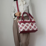 MKF Collection Coleen Vegan Leather Women Plaid Satchel Bag by Mia k