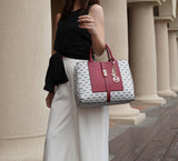 MKF Collection Yuliana Circular M emblem Print Satchel Bag with Wallet by Mia k