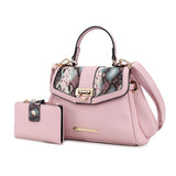 MKF Collection Geny Faux Snake Embossed Women Shoulder bag with matching Wallet by Mia K