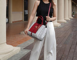 MKF Collection Yuliana Circular M emblem Print Satchel Bag with Wallet by Mia k