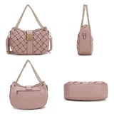 MKF Collection Solari Braided Chain Shoulder Bag. Stylish Handbag with Gold Tone Accents by Mia K.