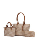 MKF Collection Lady II M Signature Large Tote, Small Tote & Wallet Set, Stylish Womens Handbag M Design by Mia K