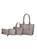 MKF Collection Edelyn embossed M Signature Four PCS Tote Set by Mia k