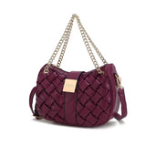MKF Collection Solari Braided Chain Shoulder Bag. Stylish Handbag with Gold Tone Accents by Mia K.