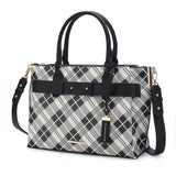 MKF Collection Coleen Vegan Leather Women Plaid Satchel Bag by Mia k