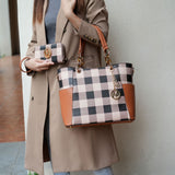 MKF Collection Bonita Checker Tote Handbag & Wallet Set Women by Mia K