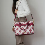 MKF Collection Coleen Vegan Leather Women Plaid Satchel Bag by Mia k