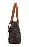 MKF Collection Lady II M Signature Large Tote, Small Tote & Wallet Set, Stylish Womens Handbag M Design by Mia K