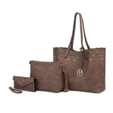 MKF Collection Mariahna 3 PCS Shopper Tote, Cross and Wallet Handbag by Mia K