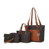 MKF Collection Havenly Signature Vegan Leather Women Tote Bag, Mini Tote Bag, Pouch and Wallet by Mia K