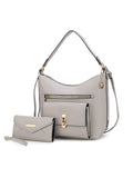 MKF Collection Clara Vegan Leather Women Shoulder Bag with Wristlet Wallet by Mia k
