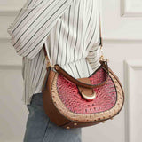 MKF Collection Jain Half Moon Luxe Croc-Embossed Shoulder Bag, Spacious and Timeless by Mia K