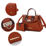MKF Collection Geny Faux Snake Embossed Women Shoulder bag with matching Wallet by Mia K
