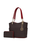 MKF Collection Savannah M Logo Printed Women Tote and Wristlet Wallet by Mia k