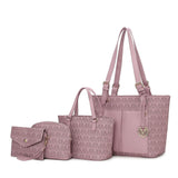 MKF Collection Havenly Signature Vegan Leather Women Tote Bag, Mini Tote Bag, Pouch and Wallet by Mia K