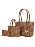 MKF Collection Lady II M Signature Large Tote, Small Tote & Wallet Set, Stylish Womens Handbag M Design by Mia K
