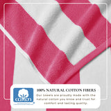 Cotton Velour Cabana Stripe Beach Towel - Novia Collection.