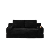 70.8-Inch Corduroy Two-in-One Sofa Bed with Lounge Chair