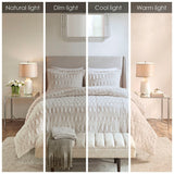 King/Cal King Back Print Long Fur Comforter Mini Set