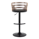 Cosi - Mid Century Modern Adjustable Barstool, Swivel With Rounded T Footrest (Set of 2)