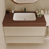 29.9" Modern Floating Bathroom Vanity with Faux Marble Top