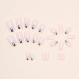 Simple European Square Fake Nails Black Gradient