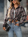 Oversized Plaid Button-Up Shirt