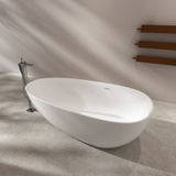 71 Inch Artificial Stone Solid Surface Freestanding Bathroom Bathtub