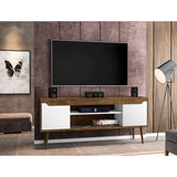 Modern Design TV Stand with Concealed Storage - White or Yellow