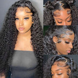 32Inch Deep Curly Wave Lace Front Wig Human Hair 13×4 Lace Frontal Wig for Women