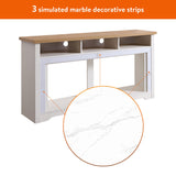 70 Inch Fireplace TV Stand with Smart Electric Fireplace - Tempered Glass & MDF