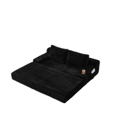 70.8-Inch Corduroy Two-in-One Sofa Bed with Lounge Chair