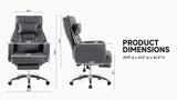 Swivel Ergonomic Office Chair, High Back with Lumbar Support, Dark Grey