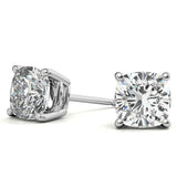2.00 CTW Lab Created Moissanite Round Stud Earrings in Sterling Silver - 6mm Stones