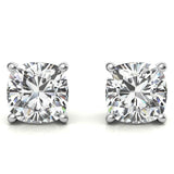 2.00 CTW Lab Created Moissanite Round Stud Earrings in Sterling Silver - 6mm Stones