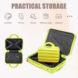 2-Piece Polycarbonate Spinner Wheel Luggage Set with Lock - Green & Yellow