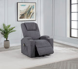 Louie Chenille Upholstered Power Lift Massage Chair Grey
