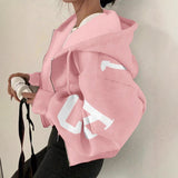 Women’s Zip-Up Printed Sweatshirt – Long Sleeve Casual Jacket