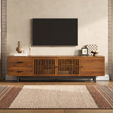 78-Inch TV Stand for 75–85 Inch TVs, Walnut MDF Media Console with Soft-Close Drawers