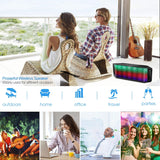 KOCASO LED Wireless Speaker Dynamic Multicolor Hands-free FM Radio USB MMC Reading Aux In for Party Camping Travel