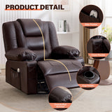 Rocker Recliner Chair with Massage and Heat for Adults,, 360°Swivel oversize recliner chair with Cup Holders, USB Charge Port, Side Pockets for Living Room,Nursery,Bedroom